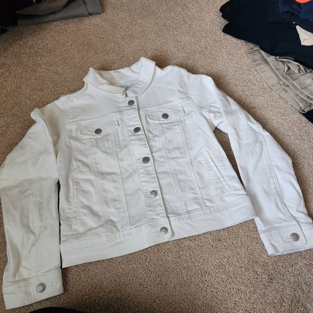 Cat n jack girls large white Jean jacket